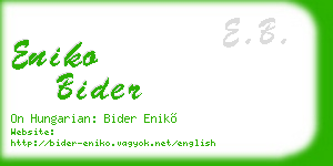 eniko bider business card