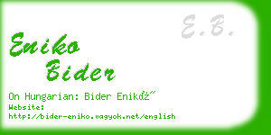 eniko bider business card